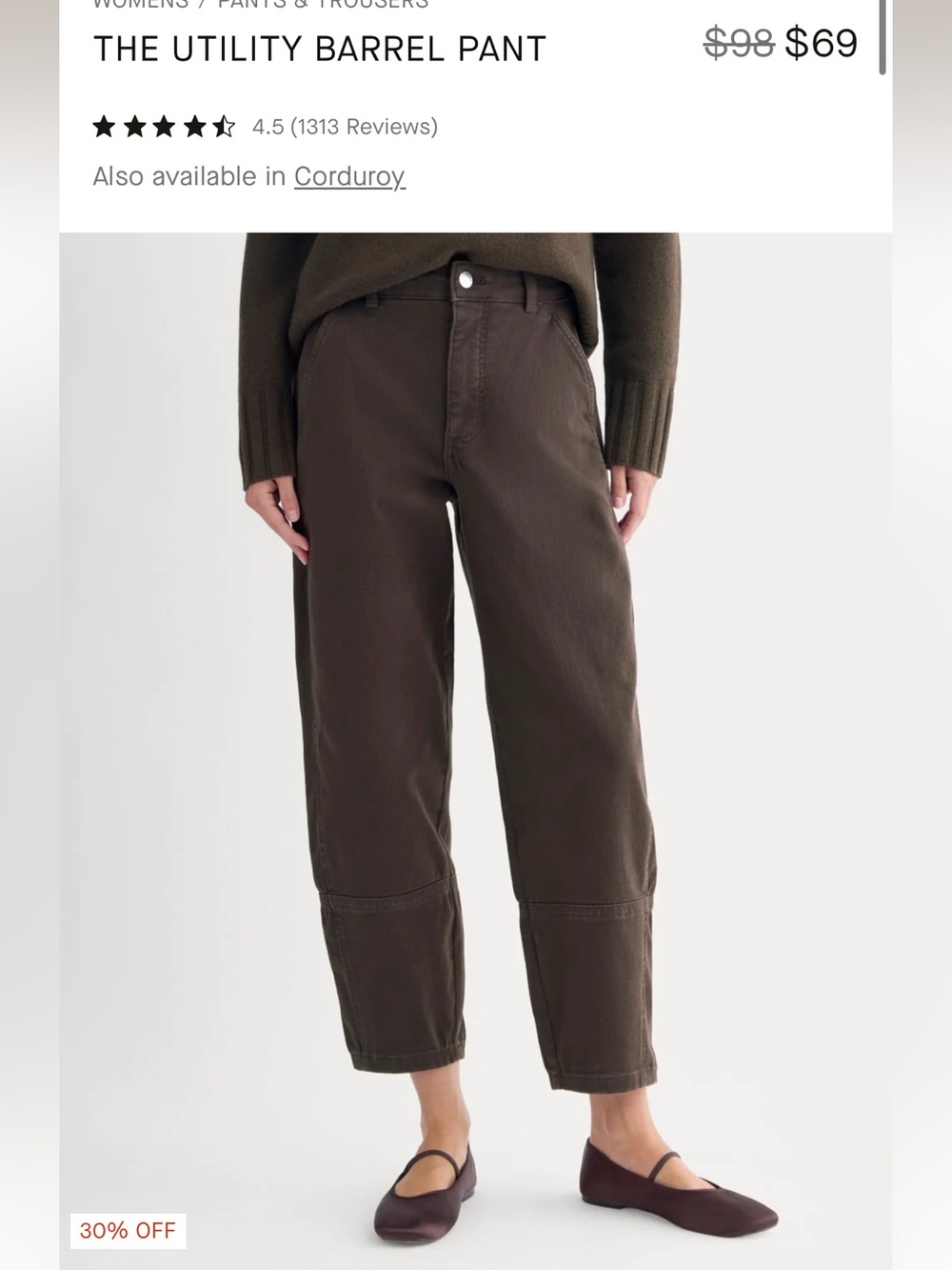 Everlane utility barrel pant